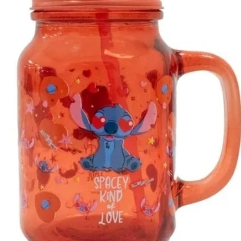 Orange Disney Stitch Mason Jar Mug